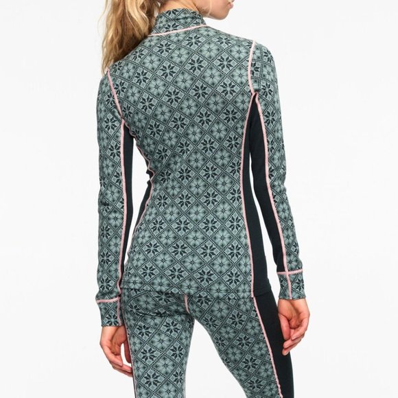 Kari Traa Rose Half-Zip Base Layer Top100% Merino Wool 622691 Murk Color NWT - Picture 2 of 4